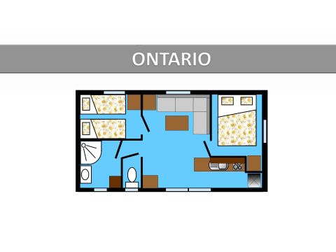 Mobilheim 6 Personen - ONTARIO CLASSIC Klimatisiert 4/6 Personen