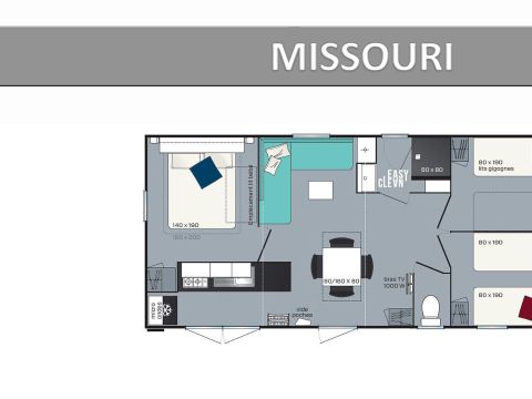 CASA MOBILE 6 persone - MISSOURI PREMIUM Aria condizionata 6 persone
