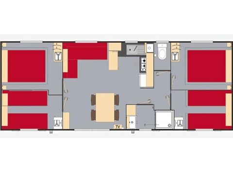 Stacaravan 8 personen - Comfort - 4 slaapkamers
