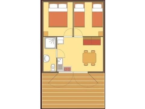 CHALET 4 persone - Cabane Lodge sur pilotis STANDARD 34m² (2 camere) TV inclusa terrazza coperta 11m² | 4 persone