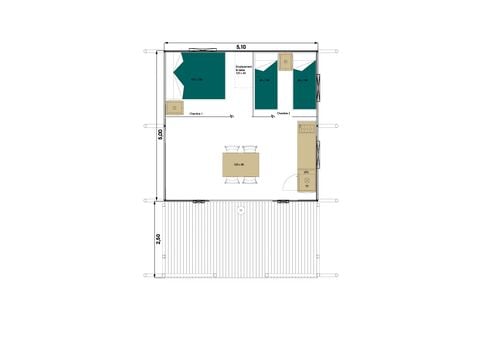 Bungalow 4 Personen - Lodge
