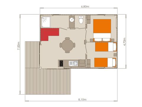 Chalet 5 personnes - Confort Sarlat 2 Chambres