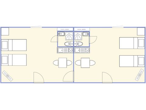 COUNTRY HOUSE 4 people - 2 studios for 2 persons with connecting door