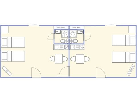 COUNTRY HOUSE 4 people - 2 studios for 2 persons with connecting door