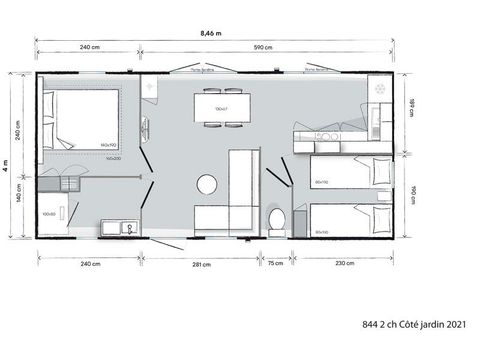 MOBILHOME 2 personas - Bio Cottage WABI - 2 habitaciones "P r e m i u m" - PRECIO PARA 2 PERSONAS