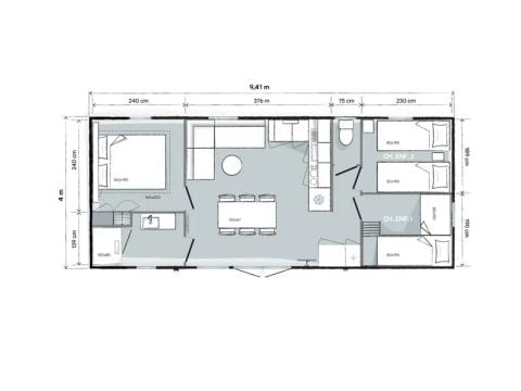 Mobilheim 6 Personen - 6 Premium-Sitzplätze