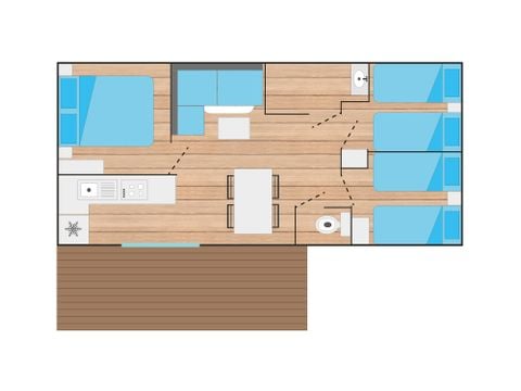 Mobile home 6 persons - COTTAGE STANDING PLUS (Sunday/Sunday)
