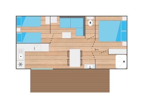 Stacaravan 6 personen - COTTAGE STANDEN (zondag/zondag)