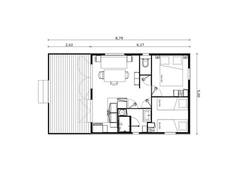 Chalet 4 personen - Ultimate | 2 Slaapkamers | 4 Pers | 1 Badkamer | Airconditioning | TV