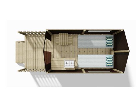 TENDA IN TELA E LEGNO 2 persone - Tenda nomade 7 m² / 1 camera da letto - Terrazza (senza bagno privato)