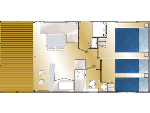 MOBILHOME 4 personas - Louisiane Méditerranée (2 habitaciones)