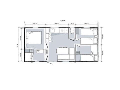 MOBILE HOME 6 people - BAY PREMIUM 32m² garden view