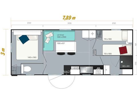 Mobile home 6 persons - COMFORT - TV