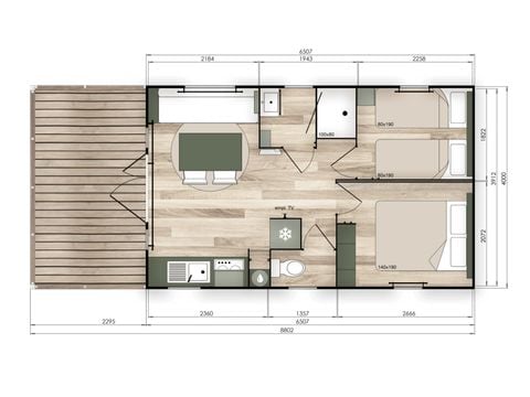 MOBILHOME 4 personnes - Premium Bord de Seine - 194 - 2 chambres
