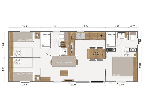 MOBILHOME 6 personas - CASA RURAL PAUILLAC