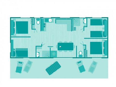 MOBILHOME 8 personas - Cottage Fronsac 8p 4 dormitorios 2 baños ****