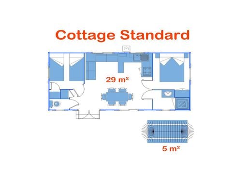 Mobilheim 6 Personen - Cottage Palma (Standard)