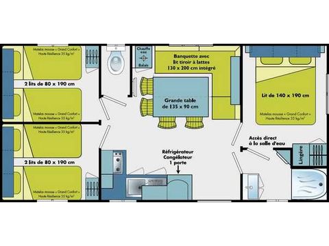 MOBILHOME 6 personas - CONFORT 30M² (30M²)