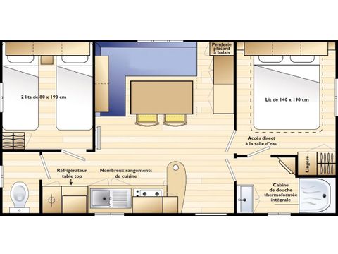 Mobilheim 4 personen - KLASSISCH ÜBERDECKTE TERRASSE 27M² So/So
