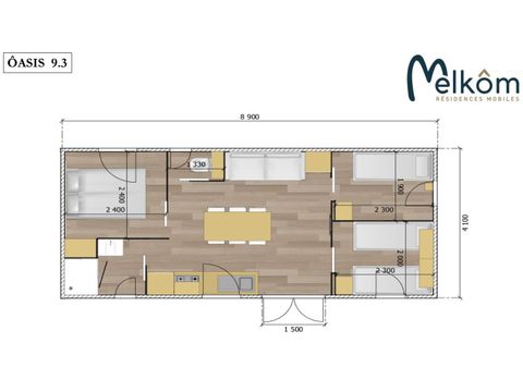 MOBILE HOME 6 people - New Cottage Cottage Privilège Oasis 3 bedrooms