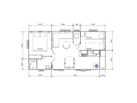 Mobile home 6 persons - Comfort - 2 bedrooms