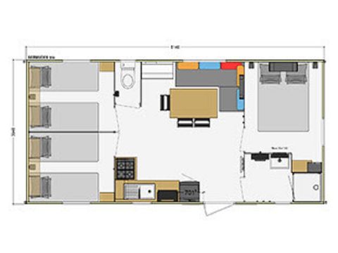 MOBILE HOME 12 people - Family Max - 2 Mobiles Home 3 bedrooms