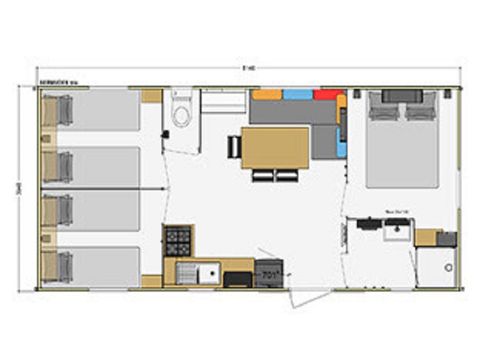 Mobile home 12 persons - Family Max - 2 Mobiles Home 3 bedrooms