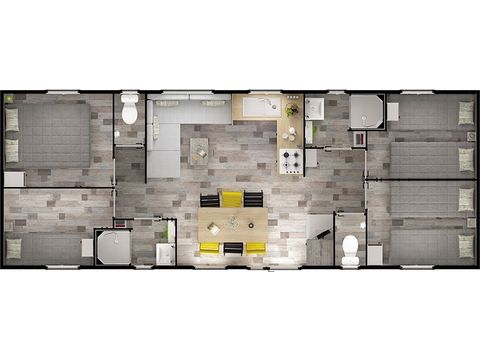 MOBILHOME 8 personas - Premium - 4 dormitorios + 2 baños