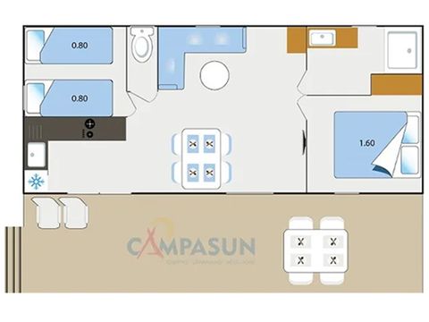 Mobile home 4 persons - Lourmarin - 32m² - 2 bedrooms