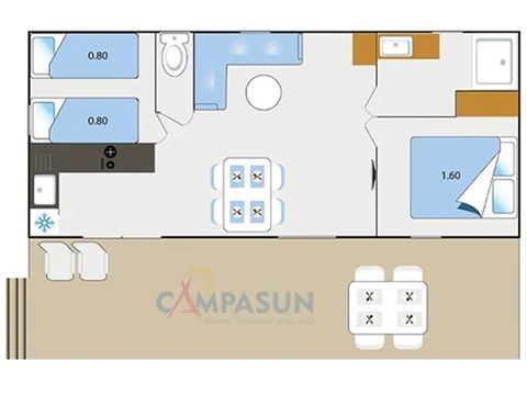 MOBILHEIM 4 Personen - Lourmarin - 32m² - 2 Schlafzimmer