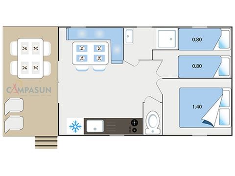 MOBILE HOME 4 people - Panoramic - 24m² - 2 bedrooms