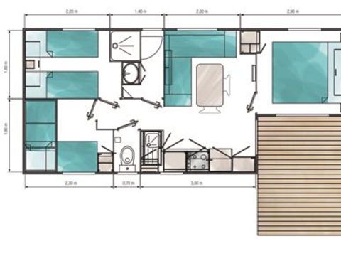 Mobilhome 6 personas - DECLICK con terraza semicubierta