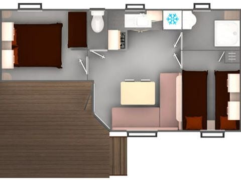 MOBILE HOME 4 people - Classic 3 Rooms 4 People + TV