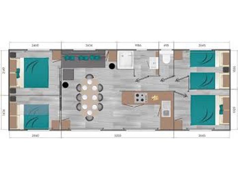 MOBILHOME 8 personnes - Prestige 40m² - 4 chambres