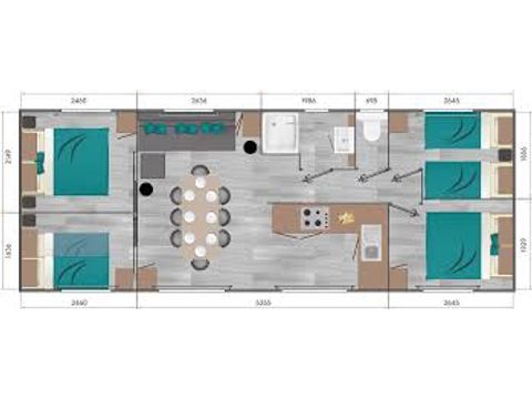 MOBILHOME 8 personas - Prestige 40m² - 4 habitaciones