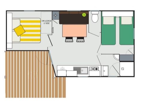 STACARAVAN 5 personen - Evasion voor 5 personen 2 kamers 23m² (23m²)
