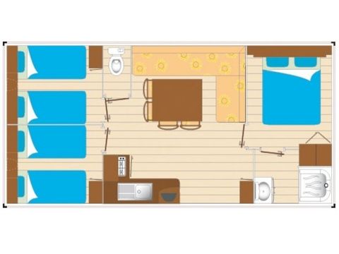 BUNGALOW 8 personnes - Loisir 3 chambres 35m²