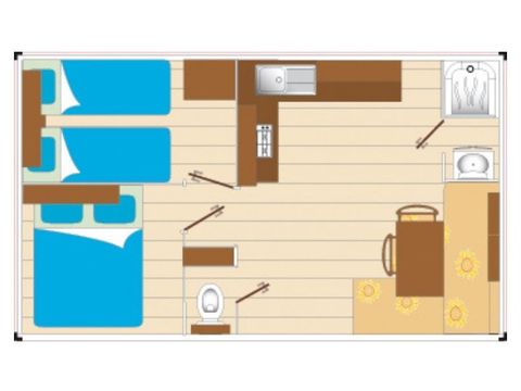 BUNGALOW 4 personnes - Cocoon 2 chambres 21 m²