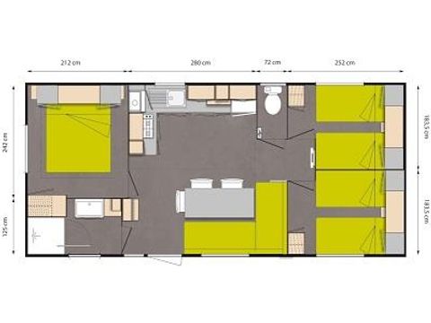 CASA MOBILE 6 persone - Mobil-home Forêt 34.5m² (3 camere) (più di 10 anni) + Terrazza + TV 4/6 persone