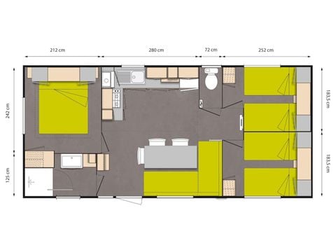 BUNGALOW 6 personnes - FORET - 3 chambres avec TV