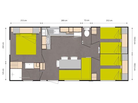 MOBILE HOME 6 people - FORET - 3 bedrooms with TV