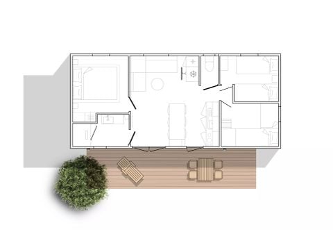 Mobilhome 6 personnes - Mobil Home Cosy 4 Pièces 6 Personnes