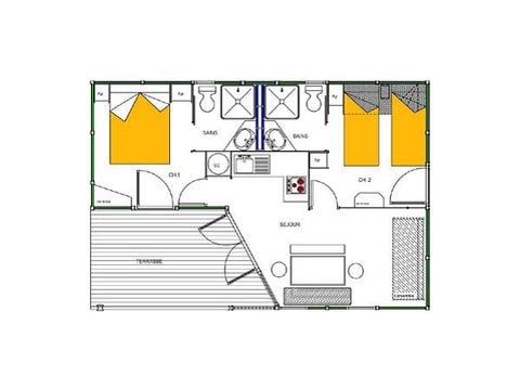 CHALET 5 personnes - Chalet Villa 4/5p "Vue forêt" - 2 chambres - TV - Climatisation