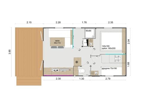 Mobilhome 4 personnes - Crocus + TV