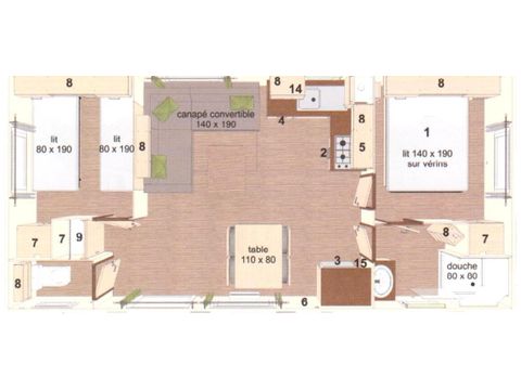 Mobile home 4 persons - MOULIS 2CH