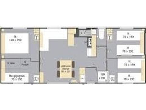 MOBILHOME 8 personas - Casa móvil "Family" de 4 dormitorios