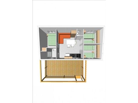 MOBILHOME 6 personnes - S2200 - CLIM - DRAPS - MENAGE FINAL