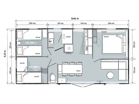 MOBILHOME 2 personas - 3 habitaciones