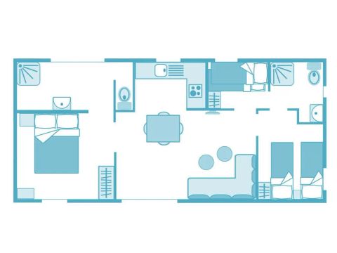 MOBILHOME 6 personas - Ciela Prestige Taos 3 dormitorios incluyendo 1 suite principal