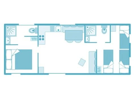 MOBILHOME 5 personnes - Ciela Prestige Taos 2 chambres dont une suite parentale